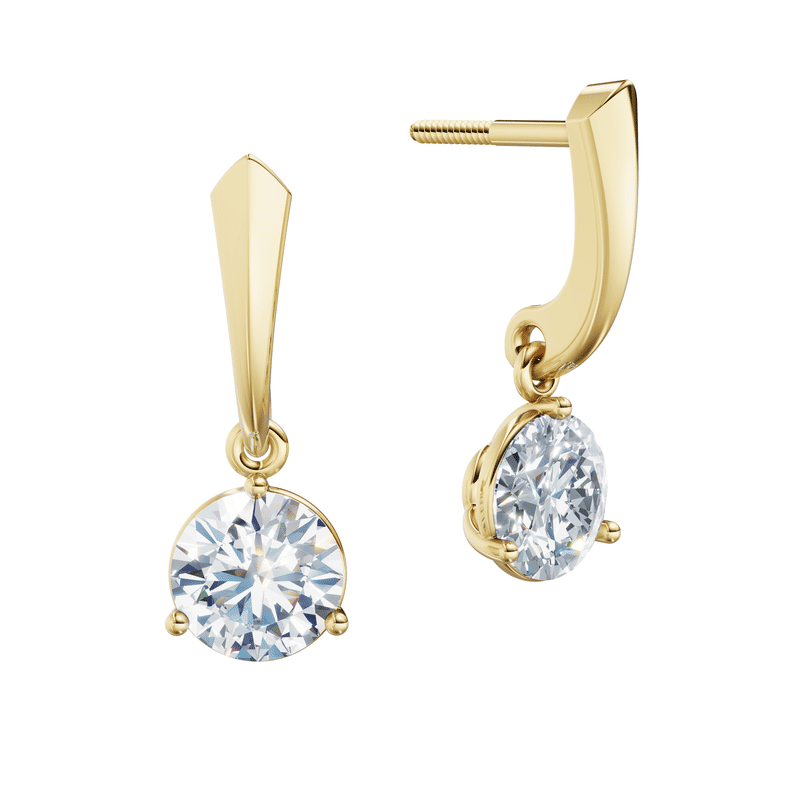 Dámské náušnice DF 6416, žluté zlato s laboratorními diamanty o celkové váze 2.00 ct VS1/F