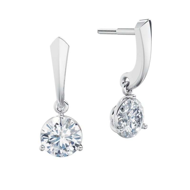 Dámské náušnice DF 6416, bílé zlato s laboratorními diamanty o celkové váze 2.00 ct VS1/F