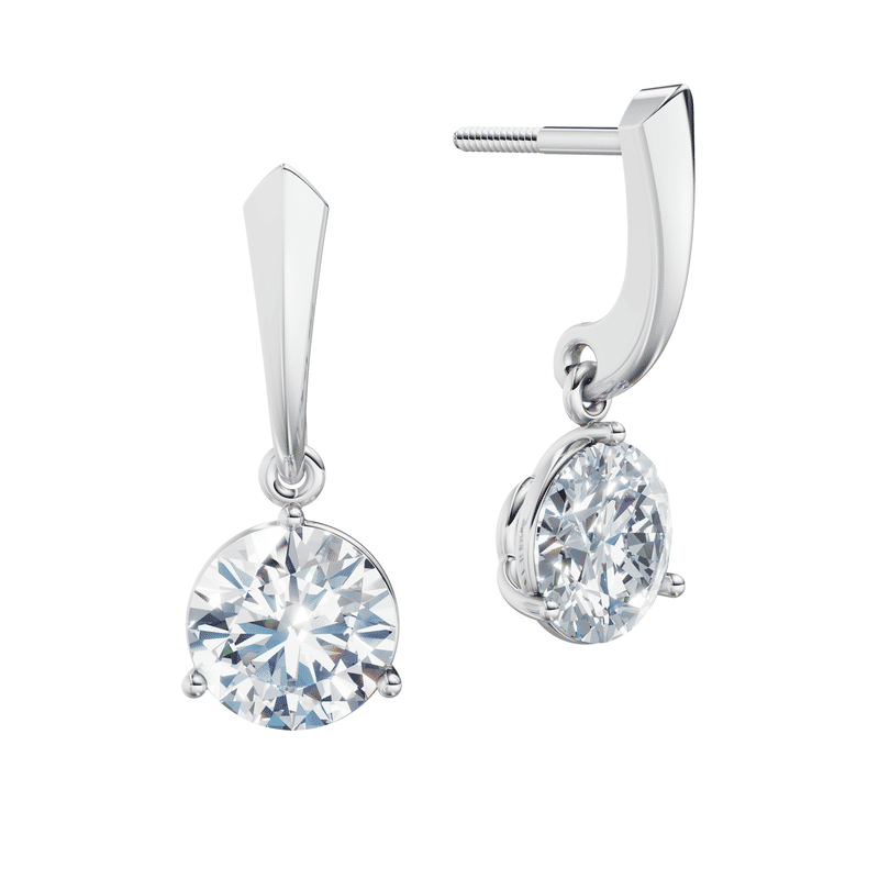 Dámské náušnice DF 6417, bílé zlato s laboratorními diamanty o celkové váze 3.00 ct VS1/F