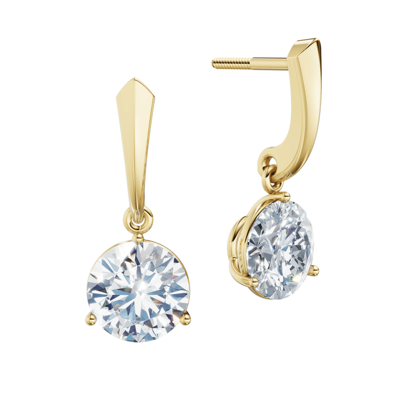 Dámské náušnice DF 6418, žluté zlato s laboratorními diamanty o celkové váze 4.00 ct VS1/F