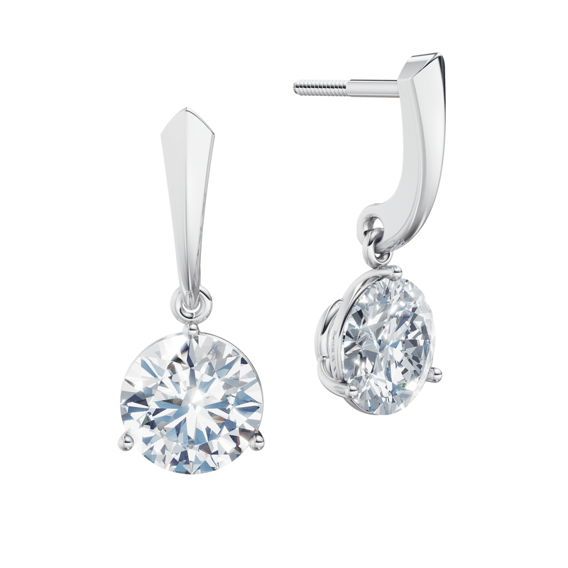 Dámské náušnice DF 6418, bílé zlato s laboratorními diamanty o celkové váze 4.00 ct VS1/F