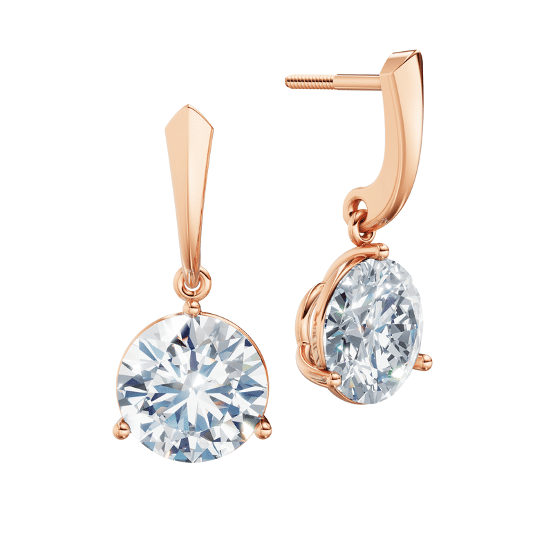 Dámské náušnice DF 6419, růžové zlato s laboratorními diamanty o celkové váze 6.00 ct VS1/F