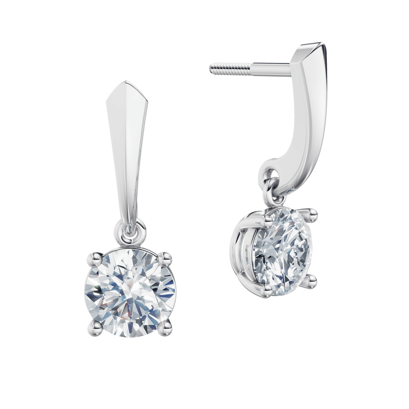 Dámské náušnice DF 6420, bílé zlato s laboratorními diamanty o celkové váze 2.00 ct VS1/F