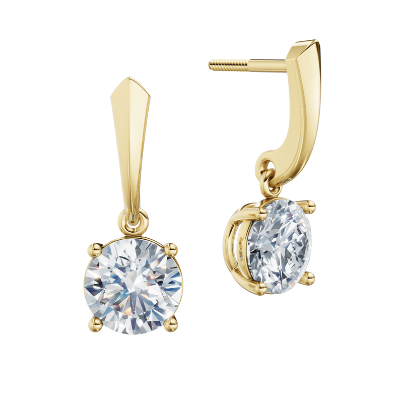 Dámské náušnice DF 6421, žluté zlato s laboratorními diamanty o celkové váze 3.00 ct VS1/F