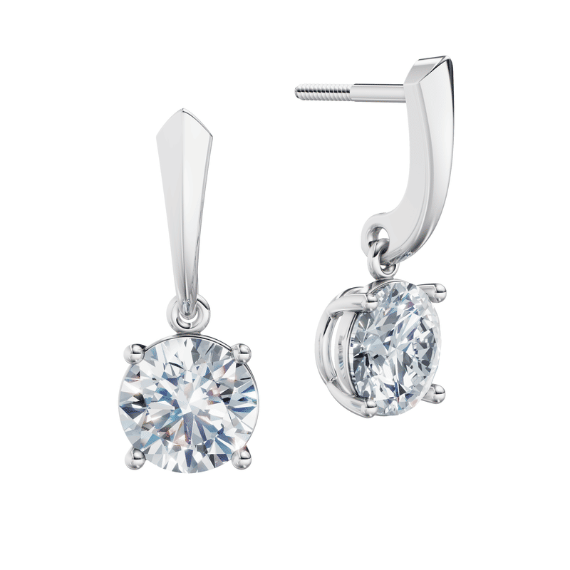 Dámské náušnice DF 6421, bílé zlato s laboratorními diamanty o celkové váze 3.00 ct VS1/F