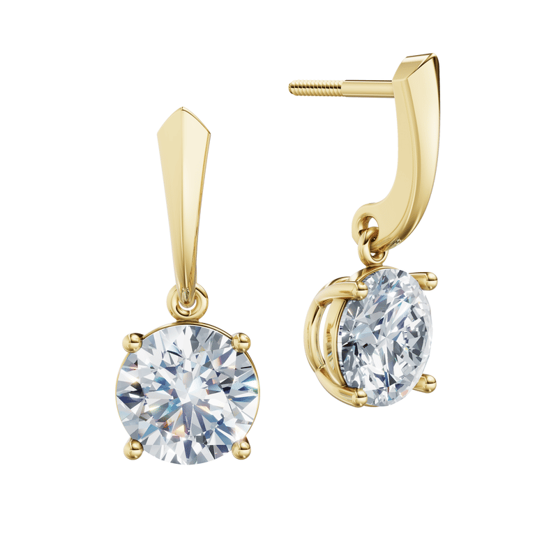 Dámské náušnice DF 6422, žluté zlato s laboratorními diamanty o celkové váze 4.00 ct VS1/F