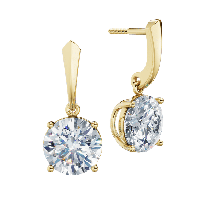 Dámské náušnice DF 6423, žluté zlato s laboratorními diamanty o celkové váze 6.00 ct VS1/F