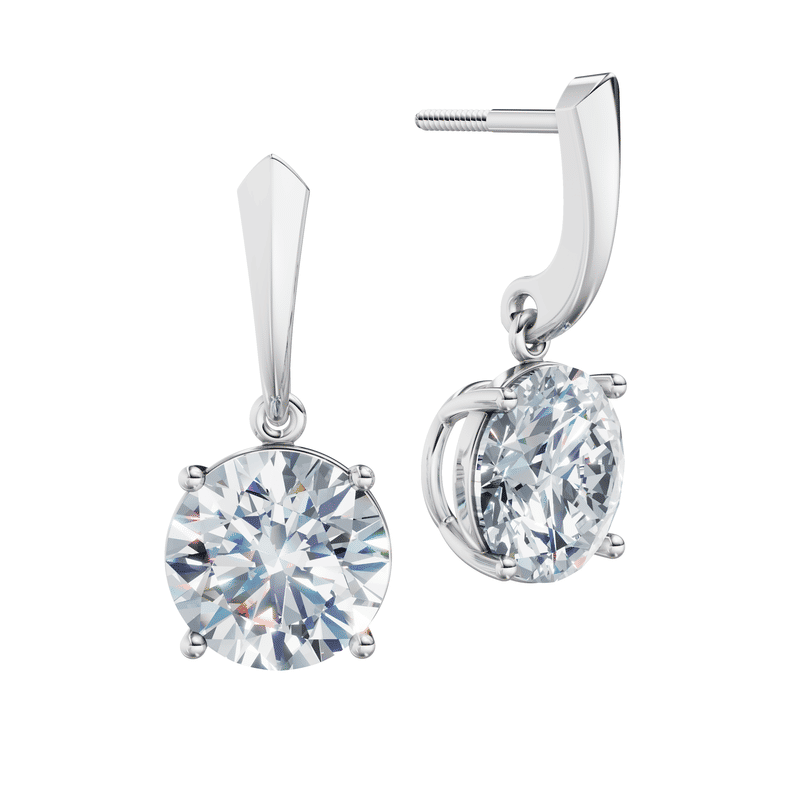 Dámské náušnice DF 6423, žluté zlato s laboratorními diamanty o celkové váze 6.00 ct VS1/F