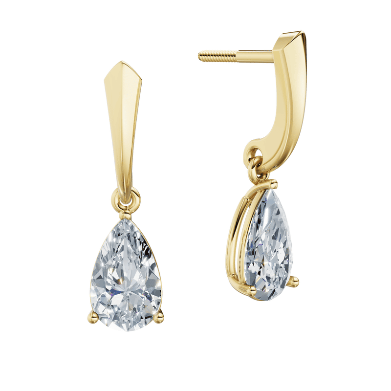 Dámské náušnice DF 6424, žluté zlato s laboratorními diamanty o celkové váze 2.00 ct VS1/F