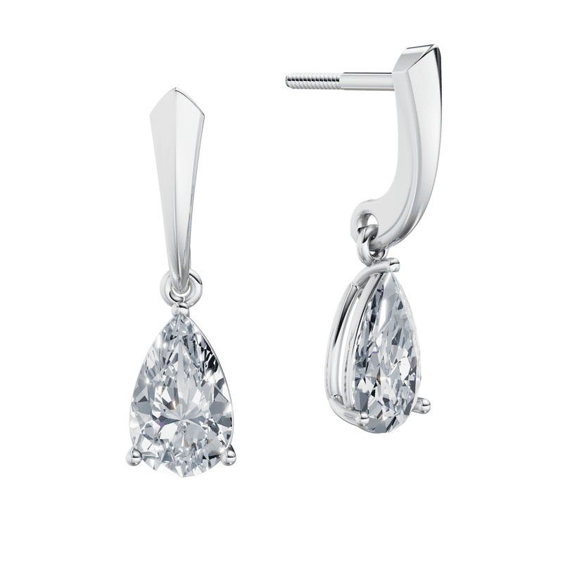 Dámské náušnice DF 6424, bílé zlato s laboratorními diamanty o celkové váze 2.00 ct VS1/F