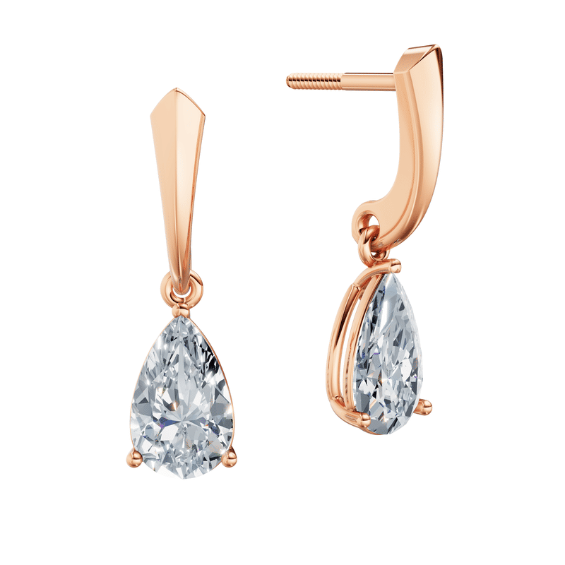 Dámské náušnice DF 6424, růžové zlato s laboratorními diamanty o celkové váze 2.00 ct VS1/F