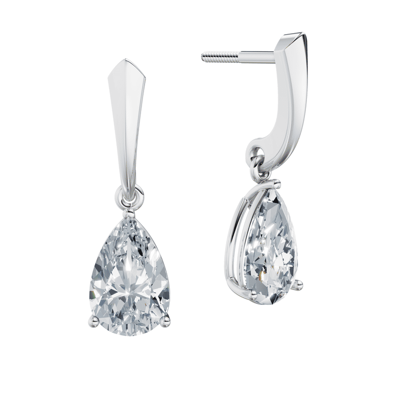 Dámské náušnice DF 6425, bílé zlato s laboratorními diamanty o celkové váze 3.00 ct VS1/F