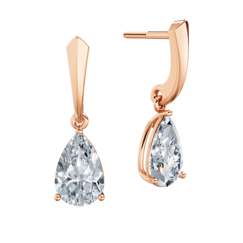 Dámské náušnice DF 6425, růžové zlato s laboratorními diamanty o celkové váze 3.00 ct VS1/F