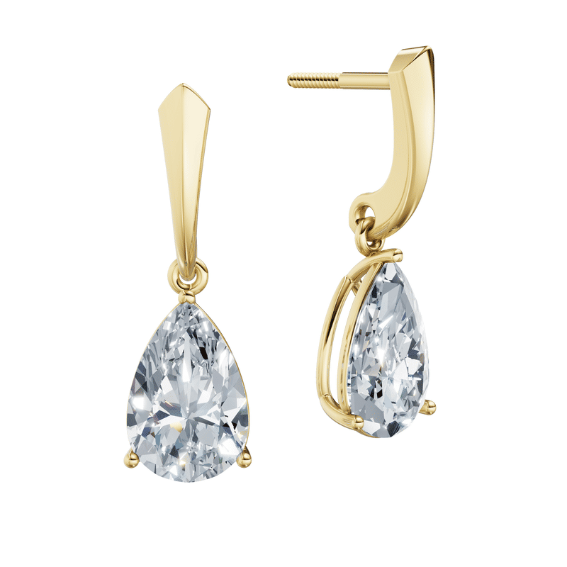 Dámské náušnice DF 6426, žluté zlato s laboratorními diamanty o celkové váze 4.00 ct VS1/F