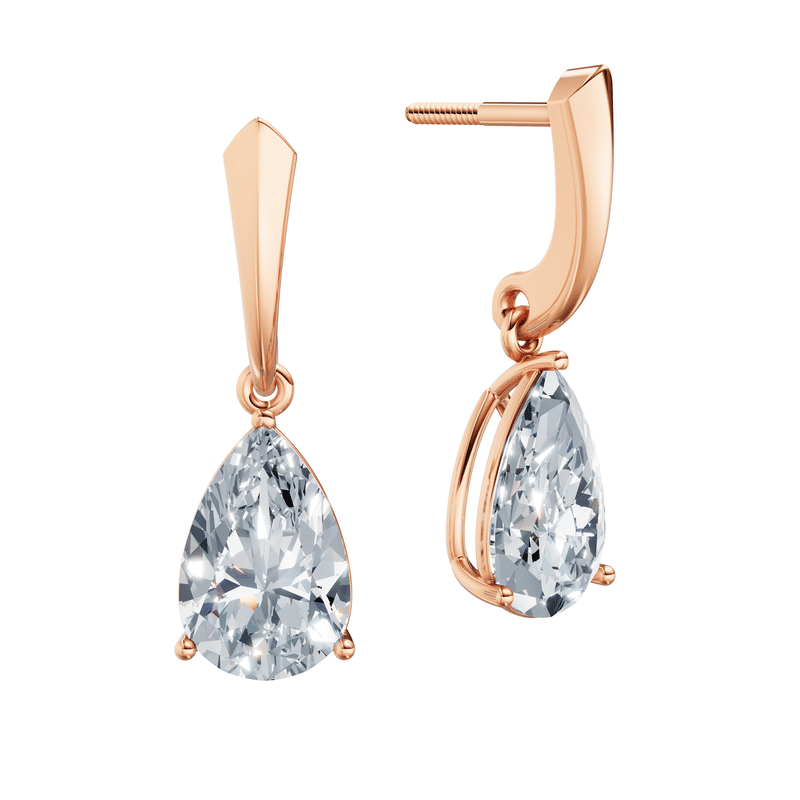 Dámské náušnice DF 6426, růžové zlato s laboratorními diamanty o celkové váze 4.00 ct VS1/F