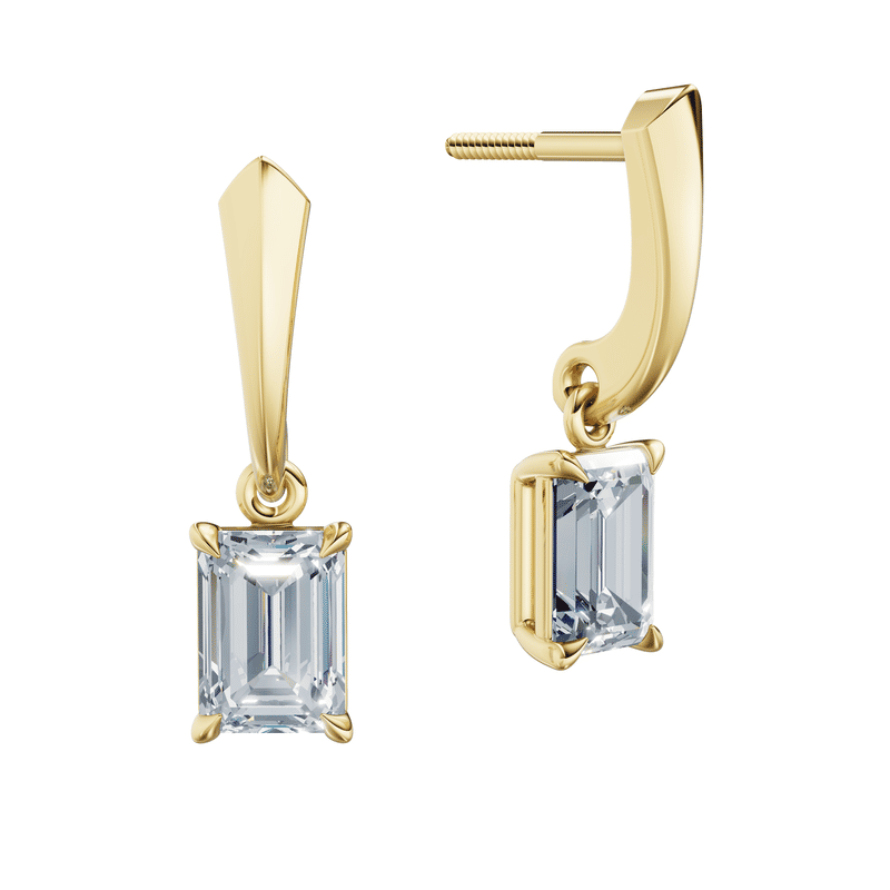 Dámské náušnice DF 6428, žluté zlato s laboratorními diamanty o celkové váze 2.00 ct VS1/F