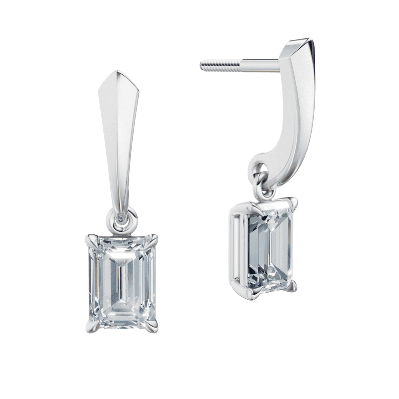 Dámské náušnice DF 6428, bílé zlato s laboratorními diamanty o celkové váze 2.00 ct VS1/F