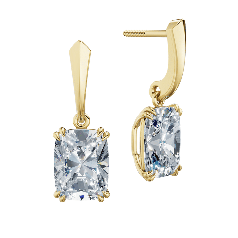 Dámské náušnice DF 6439, žluté zlato s laboratorními diamanty o celkové váze 6.00 ct VS1/F