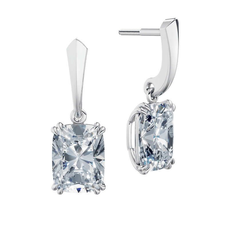 Dámské náušnice DF 6439, bílé zlato s laboratorními diamanty o celkové váze 6.00 ct VS1/F