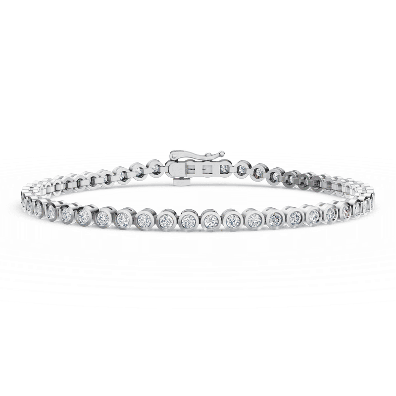 Dámský tenisový náramek DF 6506 z bílého zlata, s laboratorními diamanty, velikost L