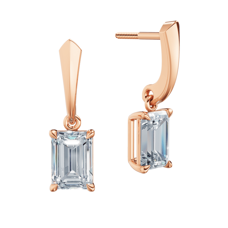 Dámské náušnice DF 6429, růžové zlato s laboratorními diamanty o celkové váze 3.00 ct VS1/F