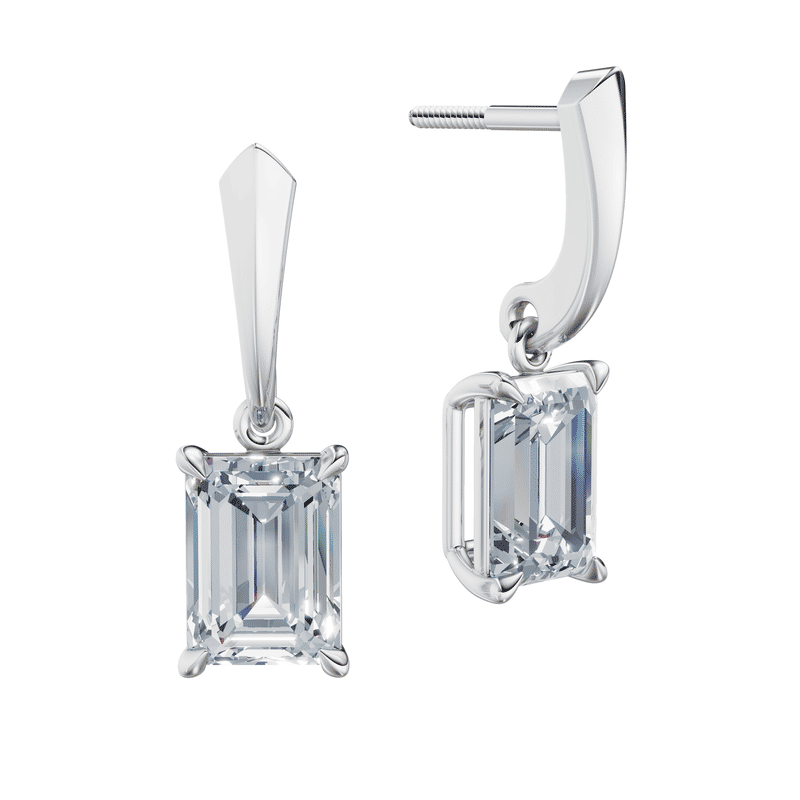 Dámské náušnice DF 6430, bílé zlato s laboratorními diamanty o celkové váze 4.00 ct VS1/F