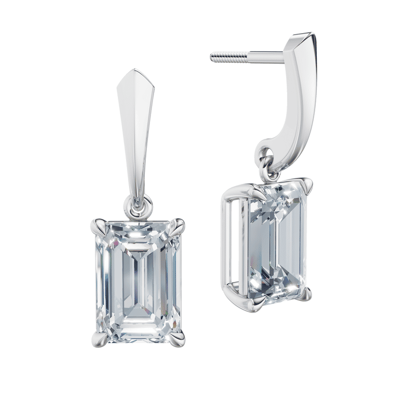 Dámské náušnice DF 6431, bílé zlato s laboratorními diamanty o celkové váze 6.00 ct VS1/F