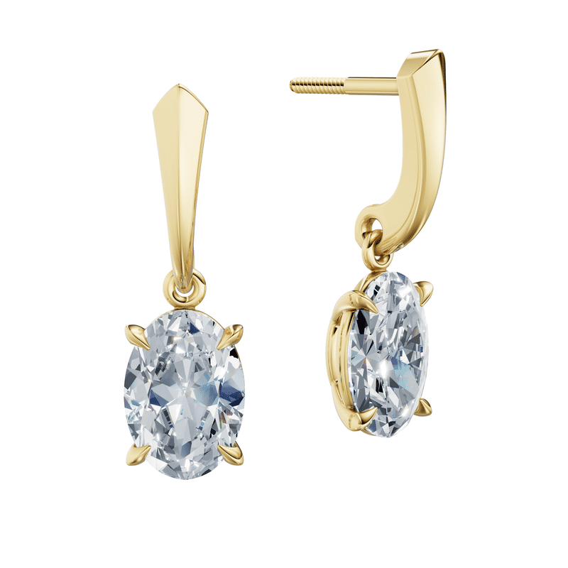 Dámské náušnice DF 6433, žluté zlato s laboratorními diamanty o celkové váze 3.00 ct VS1/F