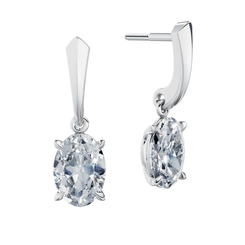 Dámské náušnice DF 6433, bílé zlato s laboratorními diamanty o celkové váze 3.00 ct VS1/F