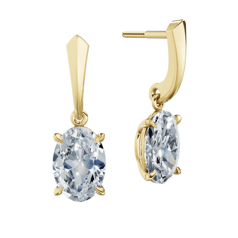 Dámské náušnice DF 6434, žluté zlato s laboratorními diamanty o celkové váze 4.00 ct VS1/F