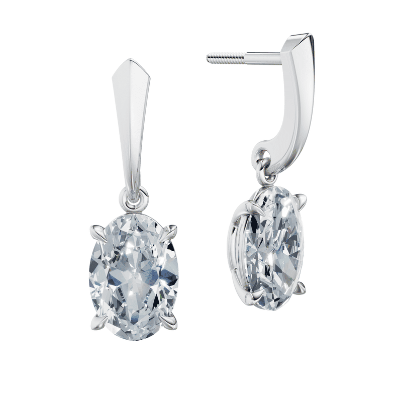 Dámské náušnice DF 6434, bílé zlato s laboratorními diamanty o celkové váze 4.00 ct VS1/F