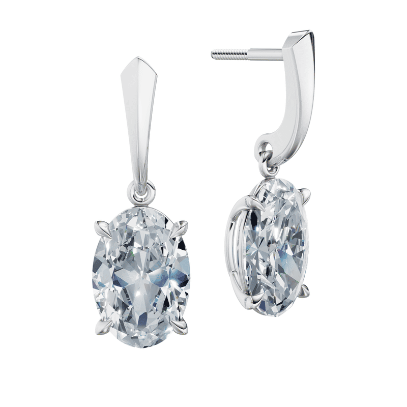 Dámské náušnice DF 6435, bílé zlato s laboratorními diamanty o celkové váze 6.00 ct VS1/F