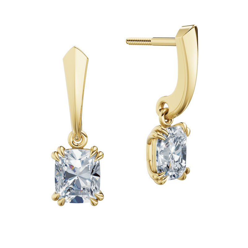 Dámské náušnice DF 6436, žluté zlato s laboratorními diamanty o celkové váze 2.00 ct VS1/F