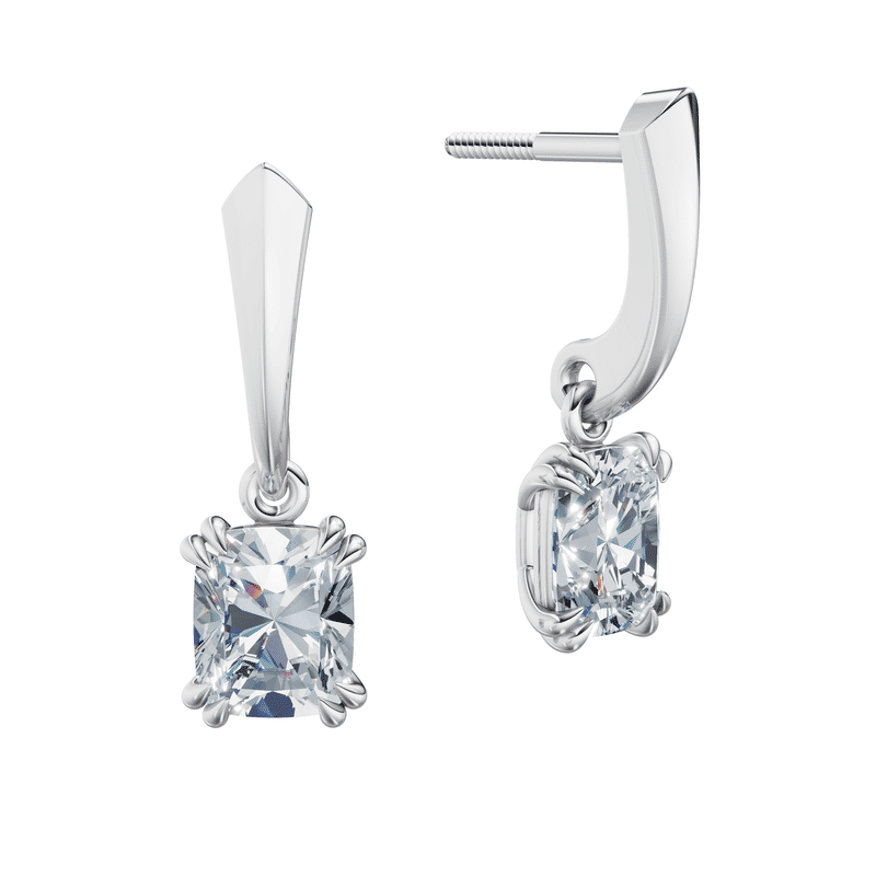 Dámské náušnice DF 6436, bílé zlato s laboratorními diamanty o celkové váze 2.00 ct VS1/F