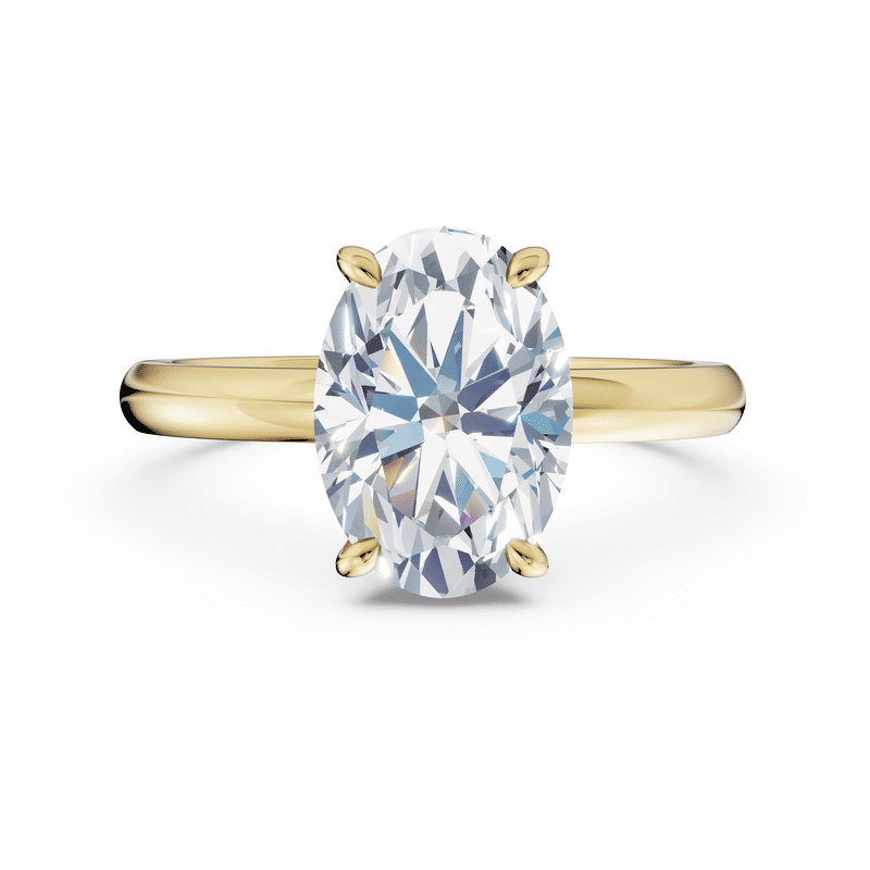 Zásnubní prsten DF 6529, žluté zlato, s laboratorním diamantem o váze 3.00 ct VS1/F 46