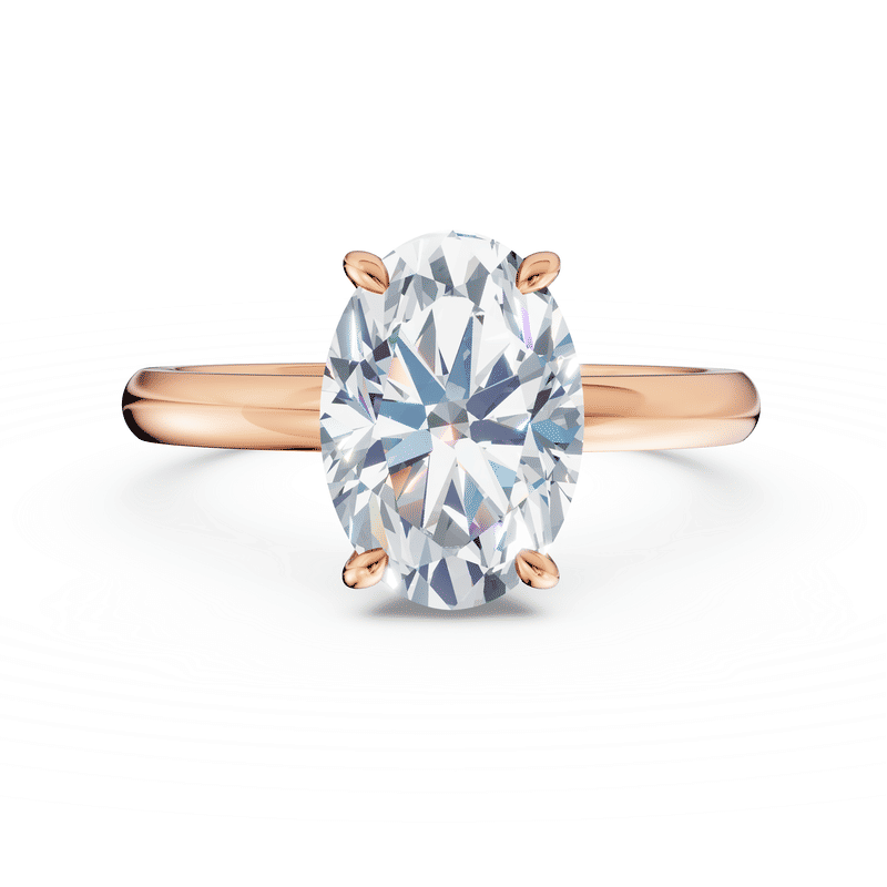 Zásnubní prsten DF 6529, růžové zlato, s laboratorním diamantem o váze 3.00 ct VS1/F 57