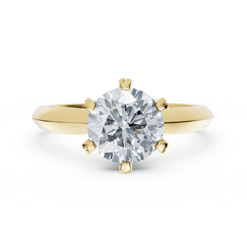Zásnubní prsten DF 4677, žluté zlato, s laboratorním diamantem o váze 2.00 ct VS1/F 64