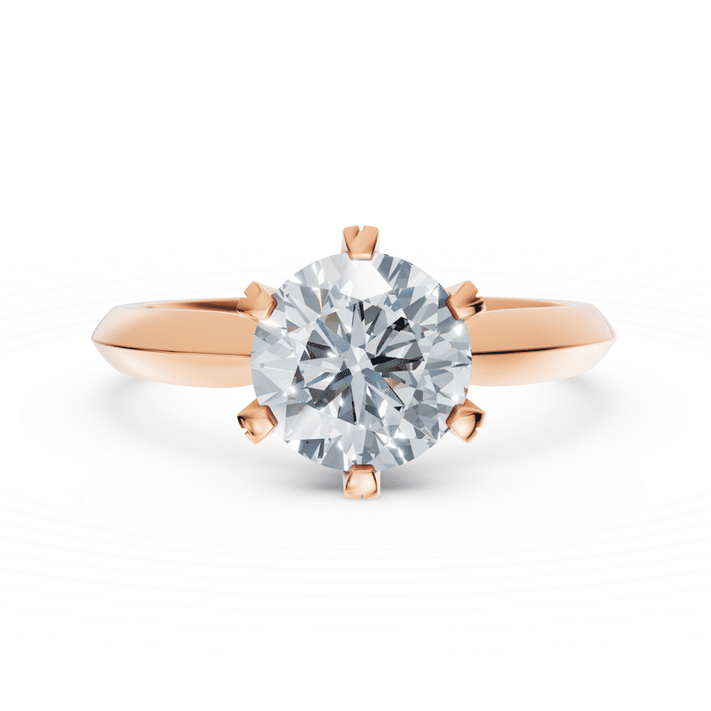 Zásnubní prsten DF 4677, růžové zlato, s laboratorním diamantem o váze 2.00 ct VS1/F 64