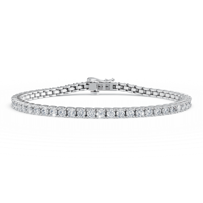 Dámský tenisový náramek DF 6501 z bílého zlata, s laboratorními diamanty, velikost L