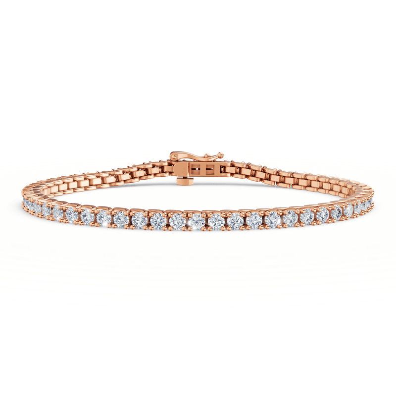 Dámský tenisový náramek DF 6501 z růžového zlata, s laboratorními diamanty, velikost L