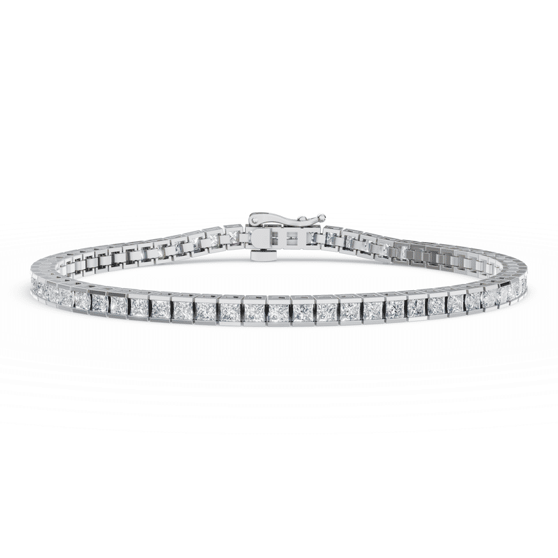 Dámský tenisový náramek DF 6503 z bílého zlata, s laboratorními diamanty, velikost L