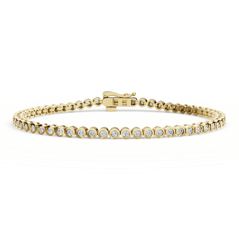 Dámský tenisový náramek DF 6505 ze žlutého zlata, s laboratorními diamanty, velikost M