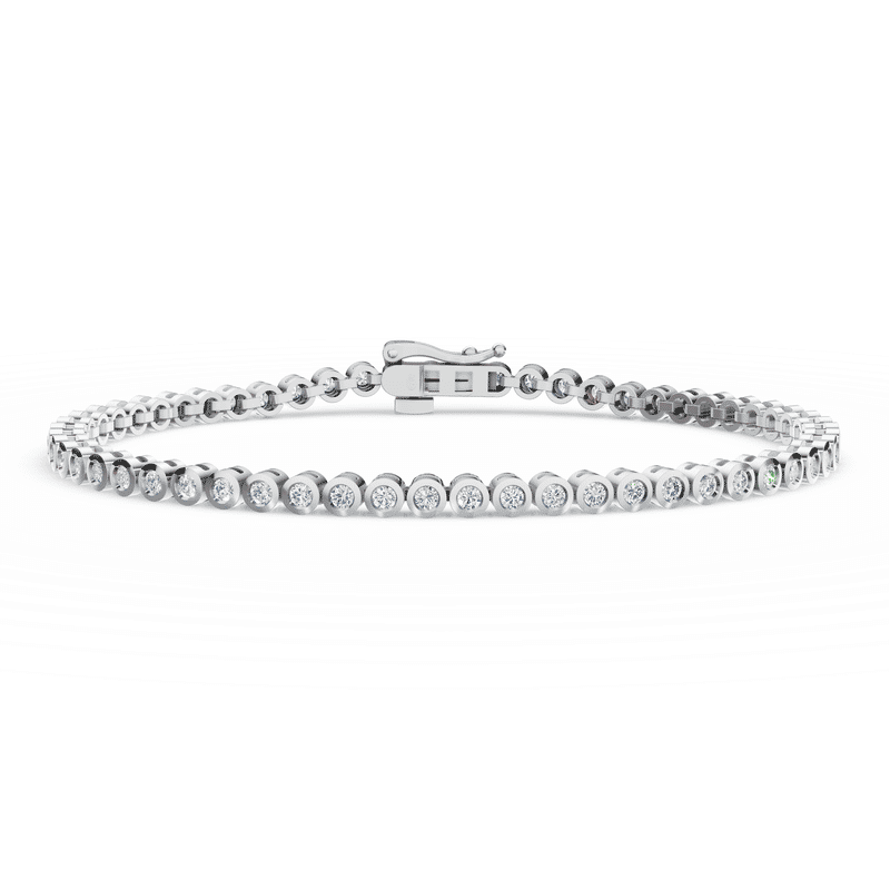 Dámský tenisový náramek DF 6505 z bílého zlata, s laboratorními diamanty, velikost L