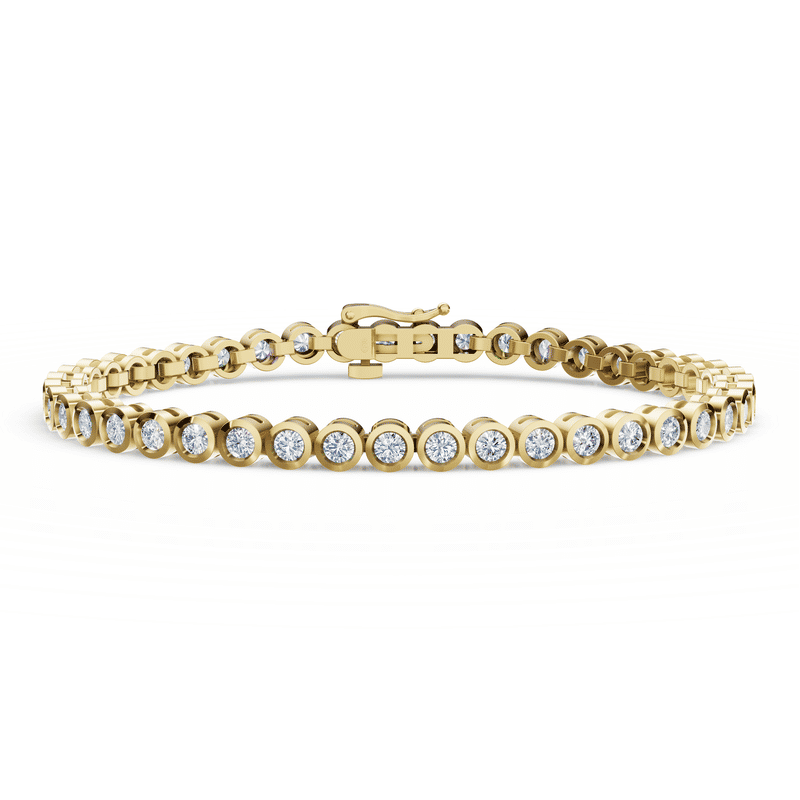 Dámský tenisový náramek DF 6507 ze žlutého zlata, s laboratorními diamanty, velikost S
