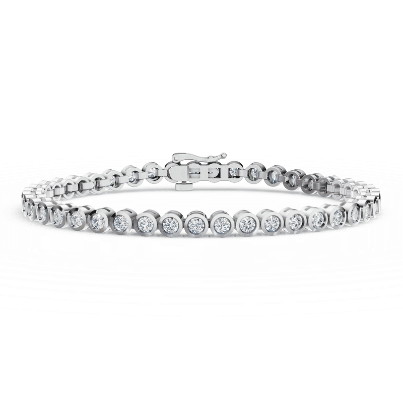 Dámský tenisový náramek DF 6507 z bílého zlata, s laboratorními diamanty, velikost L