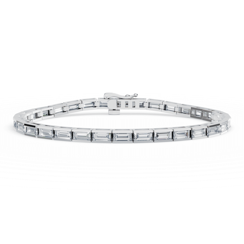 Dámský tenisový náramek DF 6508 z bílého zlata, s laboratorními diamanty, velikost S