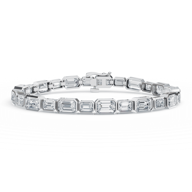 Dámský tenisový náramek DF 6511 z bílého zlata, s laboratorními diamanty, velikost S