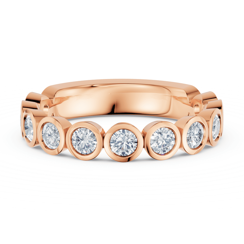 Dámský prsten DF 3901, růžové zlato, s laboratorními diamanty o celkové váze 0.946 ct VS1/F 51