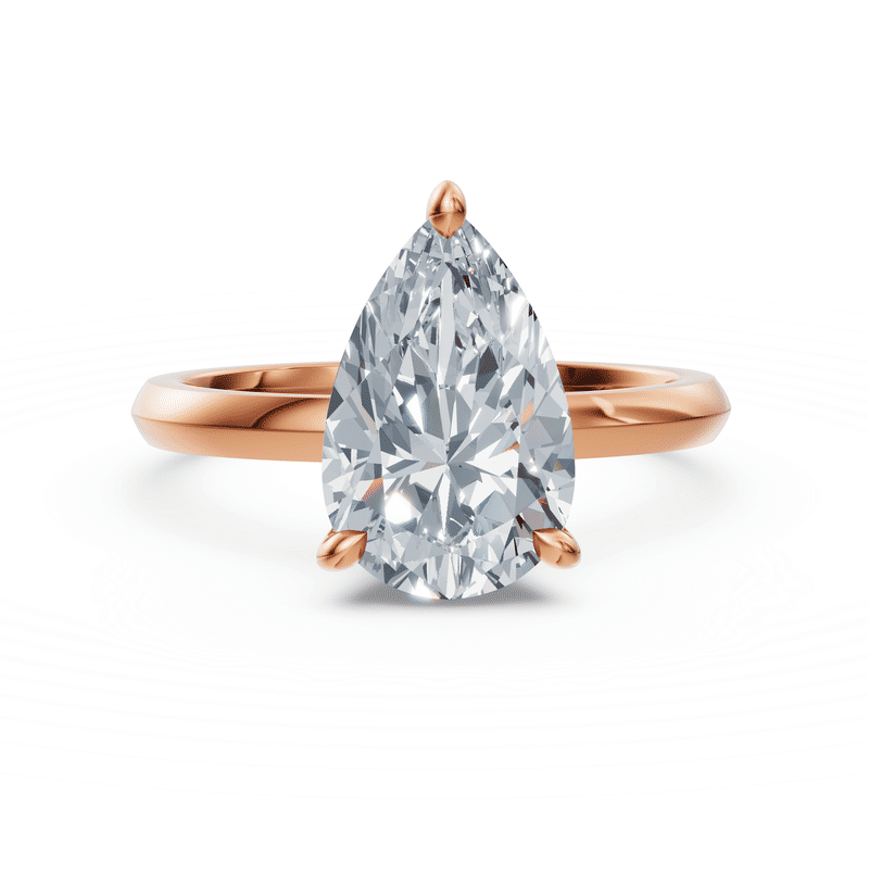 Zásnubní prsten DF 6532, růžové zlato, s laboratorním diamantem o váze 3.00 ct VS1/F 59