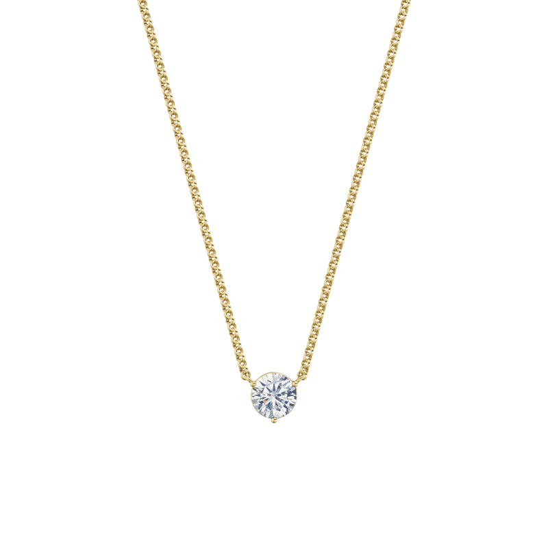 Dámský náhrdelník DF 6460, žluté zlato, s laboratorním diamantem o váze 1.00 ct VS1/F